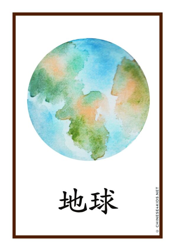 Planets Chinese Learning Posters Educational Wall Art - Digital Printable - Image 4