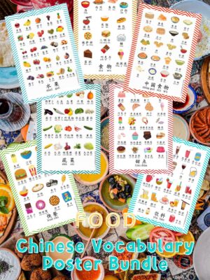 food Chinese vocabulary posters #Chinese4kids #mandarinChinese #educationalposters #Chinesevocabulary #chinesevocabularyposters