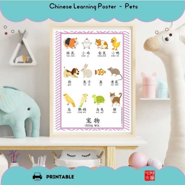 Chinese vocabulary learning poster bundle to help kids learn Chinese basic essential vocabulary better. #Chinese4kids #Chineseposters #Chinesevocabulary #vocabularyposters #Chineselearing #learnChinese #MandarinChinese #visualChinese #Chinesehomeschooling #Chinesedisplay #visualChinese