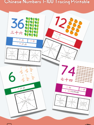 Chinese Numbers 1-100 Counting and Tracing Flashcards great for teaching kids Chinese numbers, counting and character writing from 1 to 100 #Chinesewriting #Chinesenumbers #learnChinese #learnChinesenumbers #mandarinChinese #countinChinese #writeinChinese